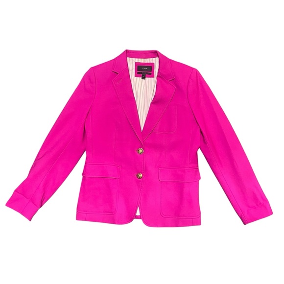J. Crew Rhodes Wool Twill Blazer Fuchsia Size 12 Feminine Party office Wedding - Picture 3 of 9
